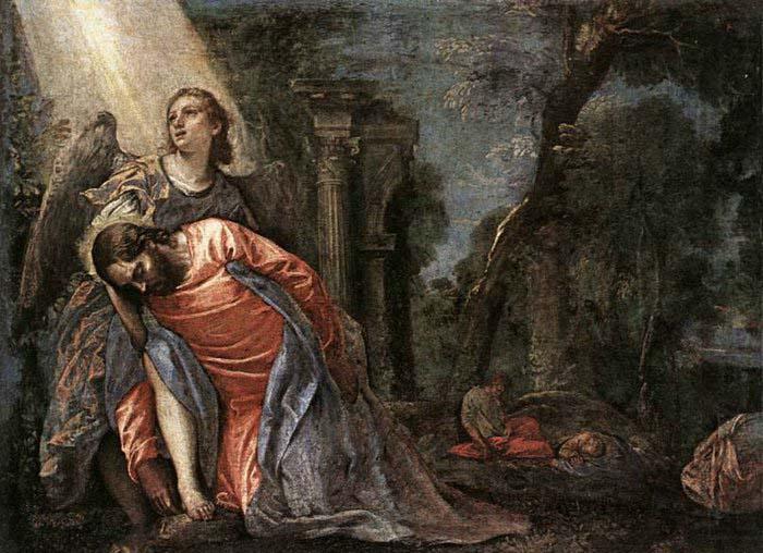 Paolo  Veronese Christ in the Garden Supported by an Angel china oil painting image